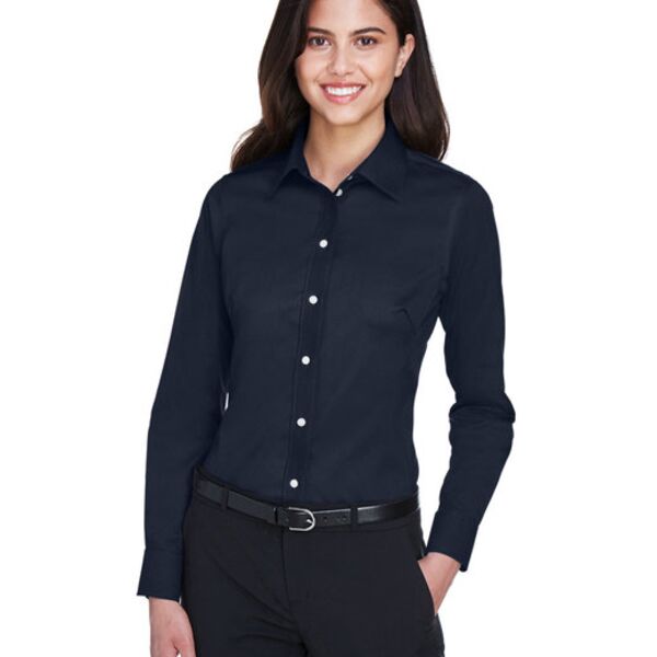 Ladies' Crown Collection® Solid Stretch Twill Woven Shirt Thumbnail